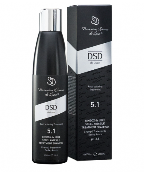 Szampon do włosów zniszczonych z żelazem i jedwabiem DSD De Luxe 5.1 Steel and Silk Treatment Shampoo Szampon do włosów zniszczonych z żelazem i jedwabiem DSD De Luxe 5.1 Steel and Silk Treatment Shampoo