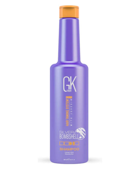 Srebrny Szampon Podkreśla Chłodne Refleksy GkHair Global Keratin Silver Shampoo 280 ml Srebrny Szampon Podkreśla Chłodne Refleksy GkHair Global Keratin Silver Shampoo 280 ml