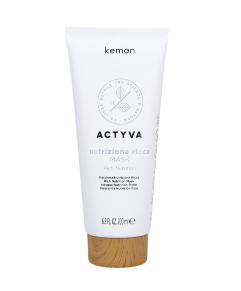 Maska intensywnie nawilżająca do włosów bardzo suchych Kemon Actyva Nutrizione Ricca Mask 200 ml Maska intensywnie nawilżająca do włosów bardzo suchych Kemon Actyva Nutrizione Ricca Mask 200 ml