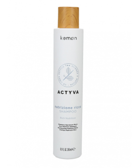 Szampon intensywnie nawilżający do włosów bardzo suchych Kemon Actyva Nutrizione Ricca Shampoo 250 ml