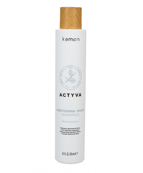 Szampon intensywnie nawilżający do włosów bardzo suchych Kemon Actyva Nutrizione Ricca Shampoo 250 ml Szampon intensywnie nawilżający do włosów bardzo suchych Kemon Actyva Nutrizione Ricca Shampoo 250 ml