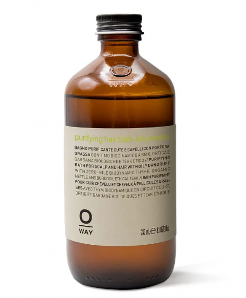 Kąpiel, szampon przeciwłupieżowy na łupież tłusty OWay Purifying purifying hair bath - oily scalps