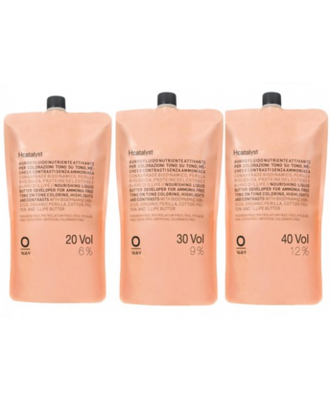 Odżywczy katalizator olejowy do barwienia i odbarwiania bez amoniaku OWay Hcatalyst 20, 30, 40 Volume Cream Developer 900 ml